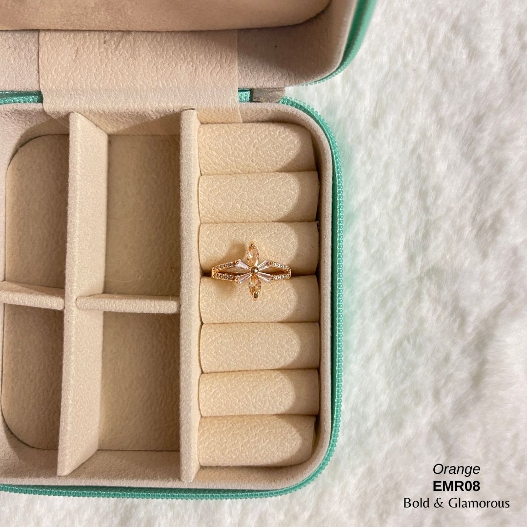 Diamond Cut Ring | EMR08 | Orange