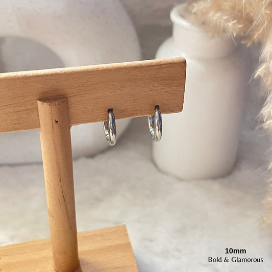 Simple Hoop Earring | 10mm | Silver