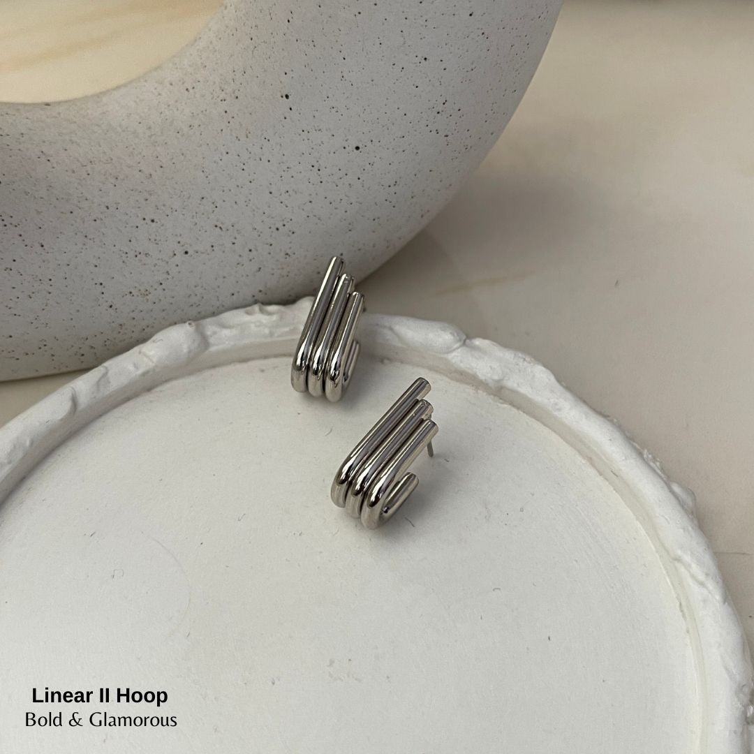 Hoop Earring | Linear II Hoop | Silver