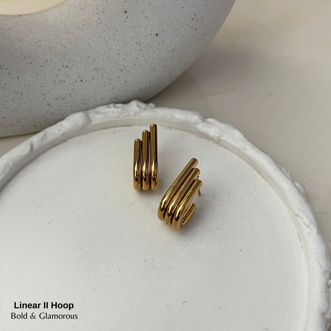 Hoop Earring | Linear II Hoop | Gold
