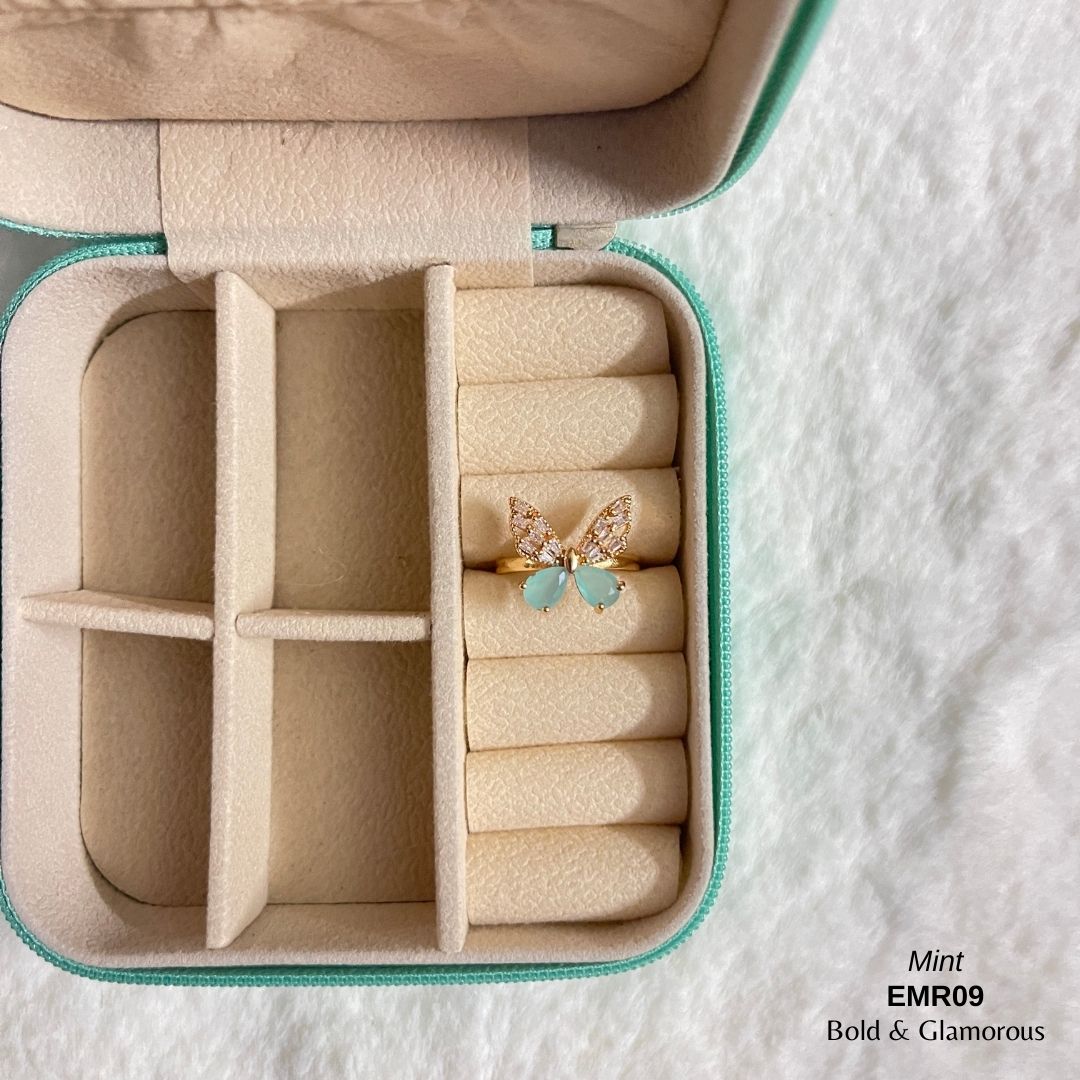 Diamond Cut Butterfly Ring | EMR09 | Mint