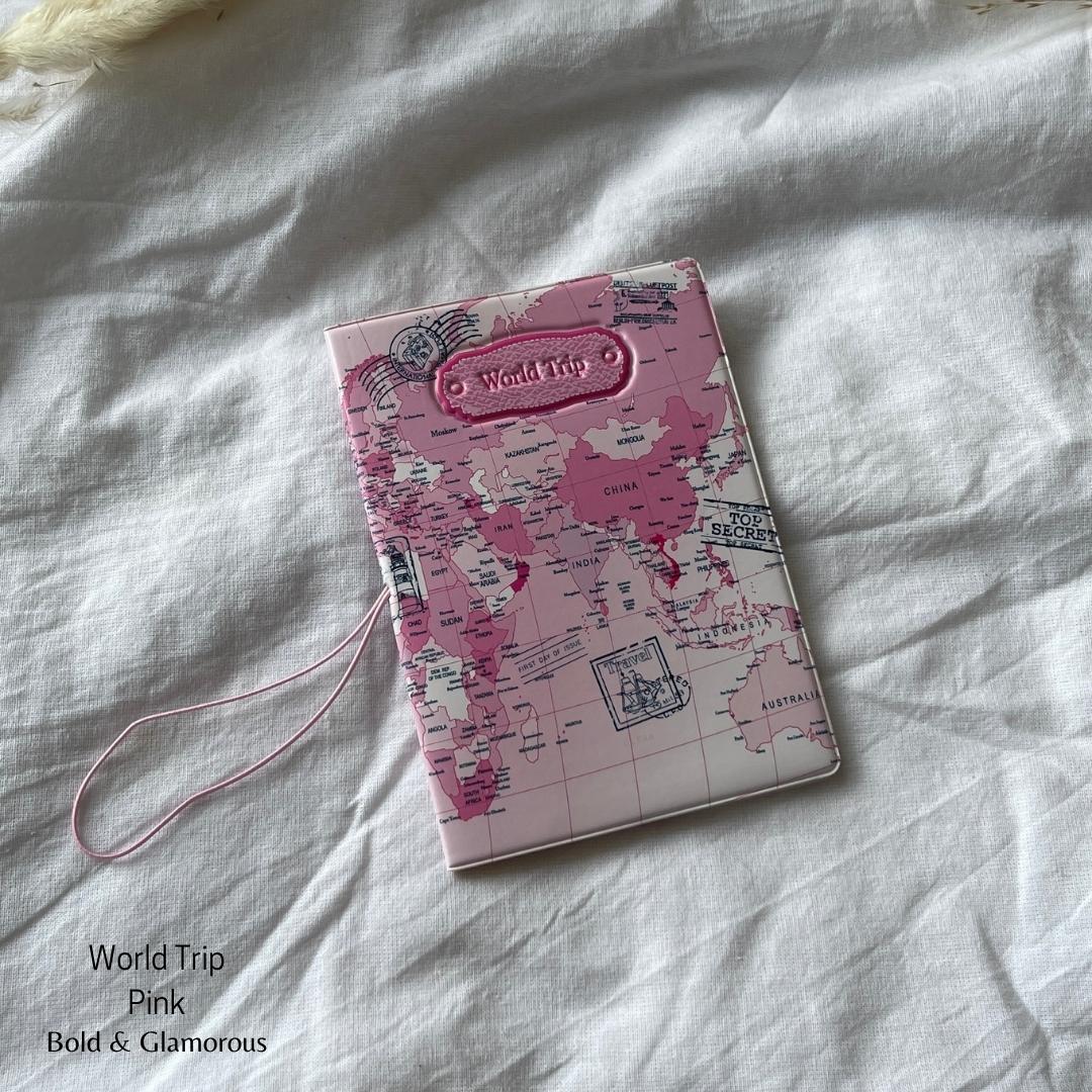 Passport Cover | World Trip | Pink