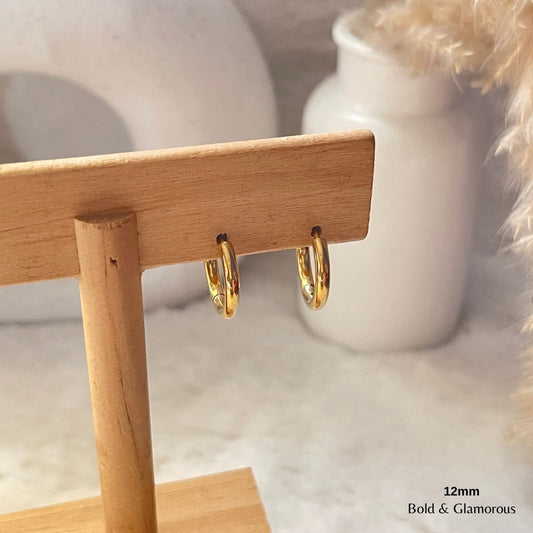 Simple Hoop Earring | 12mm | Gold