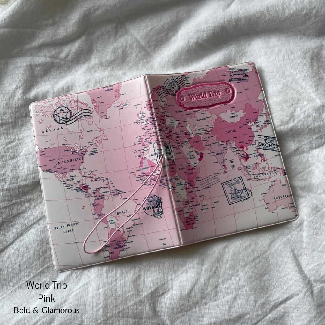 Passport Cover | World Trip | Pink