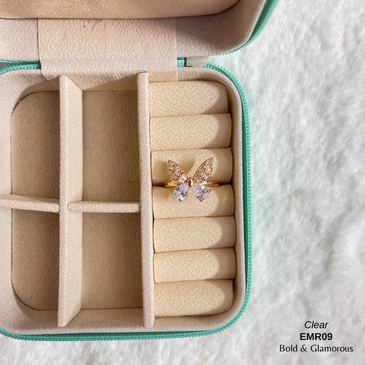 Diamond Cut Butterfly Ring | EMR09 | Clear