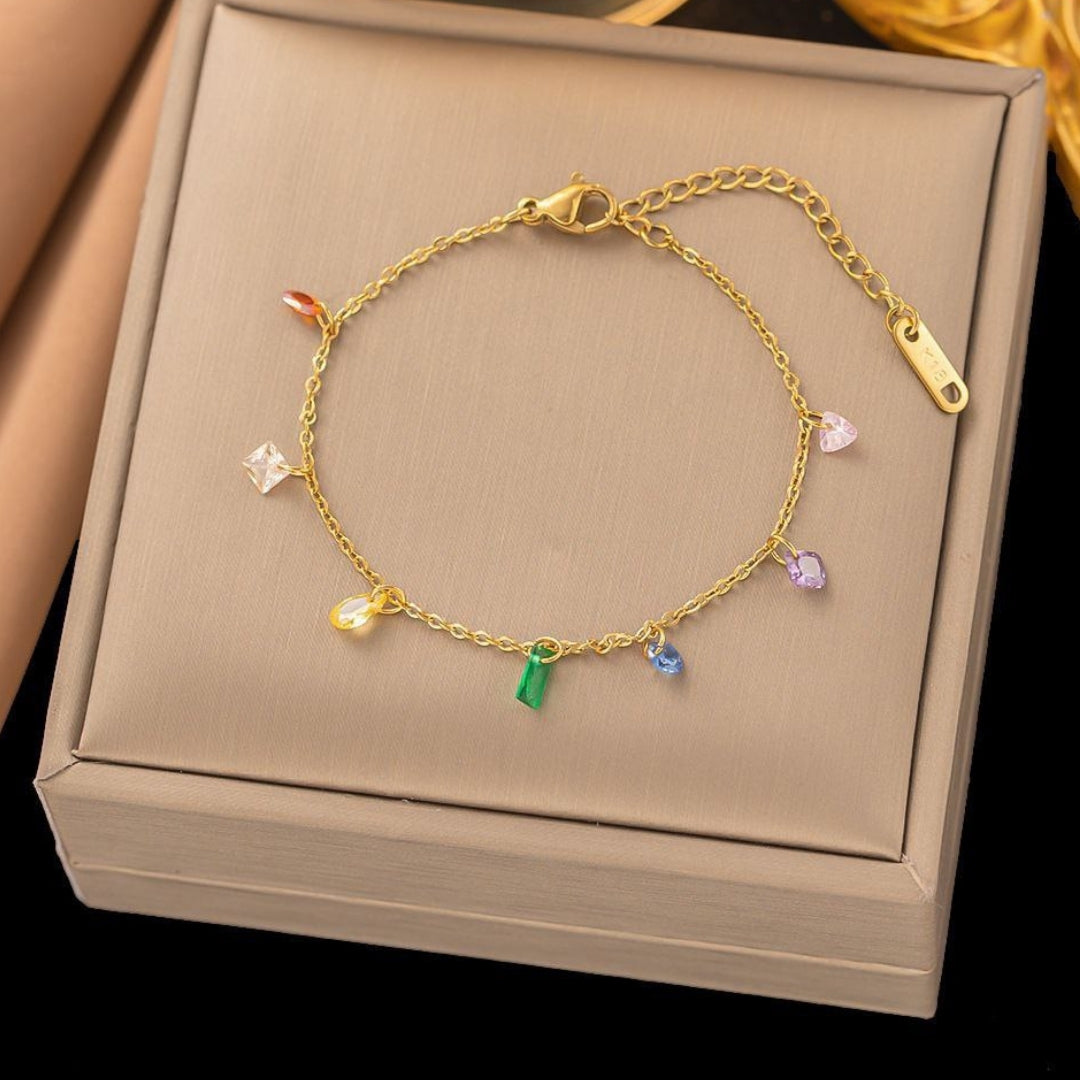 Chain Bracelet | SSCB038 | Rainbow Drop