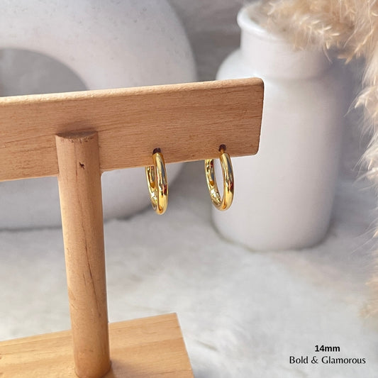 Simple Hoop Earring | 14mm | Gold