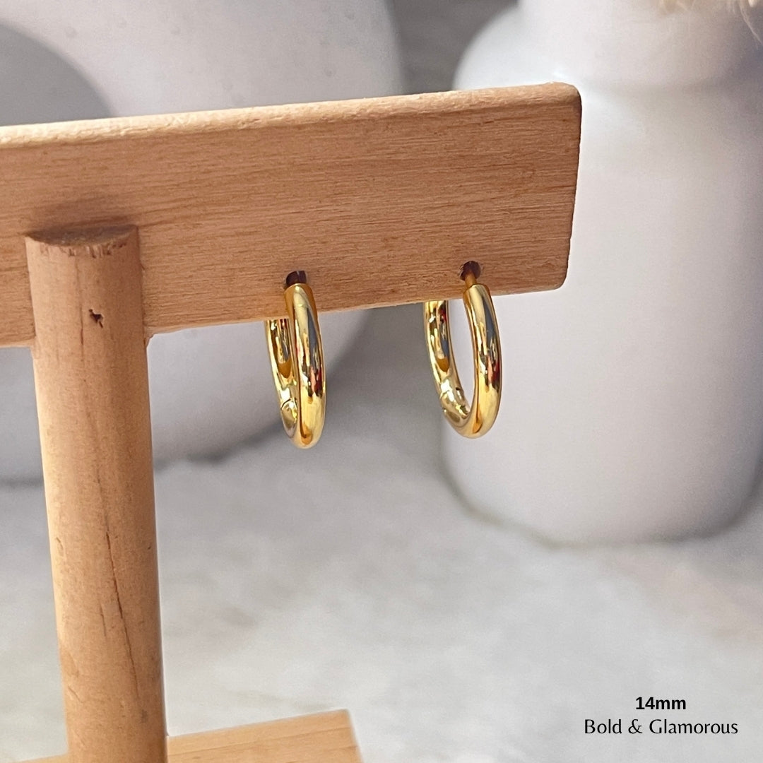 Simple Hoop Earring | 14mm | Gold