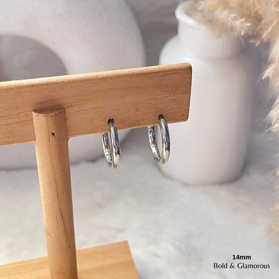 Simple Hoop Earring | 14mm | Silver