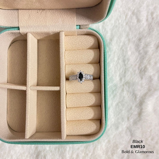 Diamond Cut SIlver Rings | EMR10 | Black