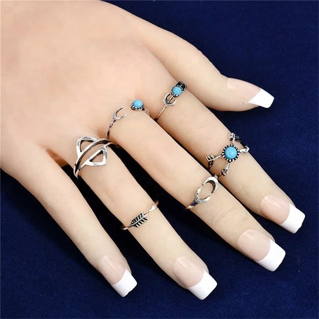 Finger Ring Set | RS017 | Silver Blue