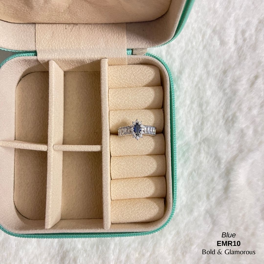 Diamond Cut SIlver Rings | EMR10 | Blue