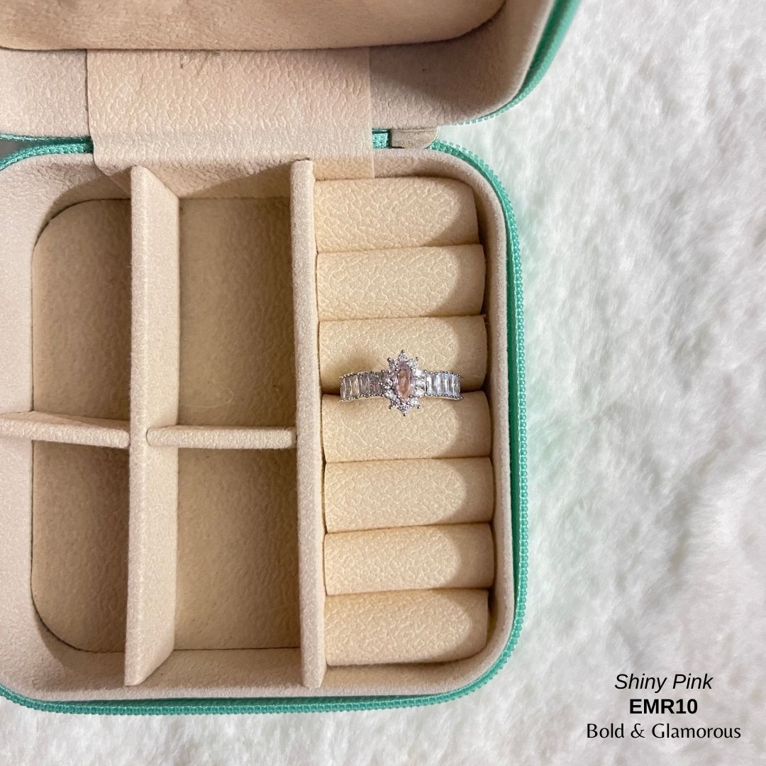 Diamond Cut SIlver Rings | EMR10 | Shiny Pink