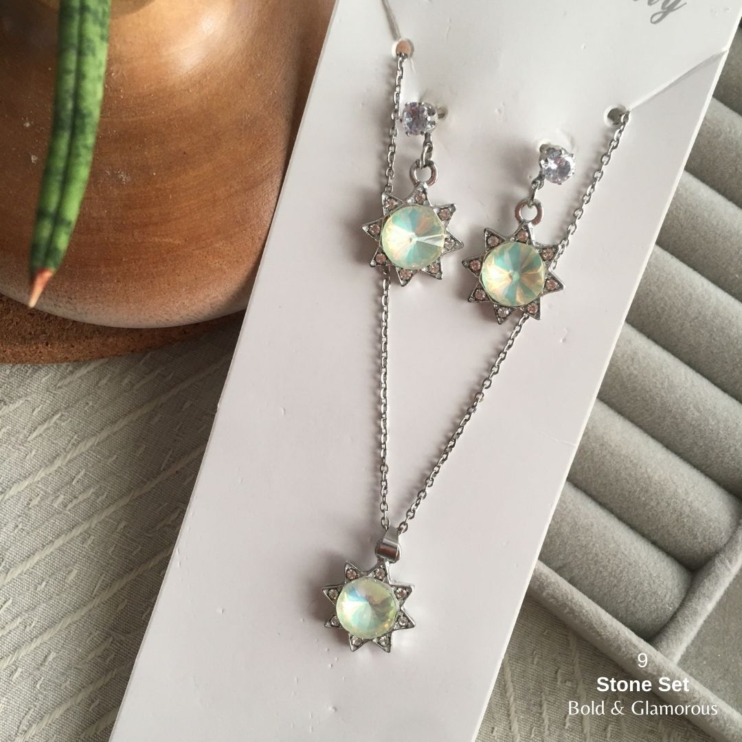 Stone Jewelry Set | Set #9 | White