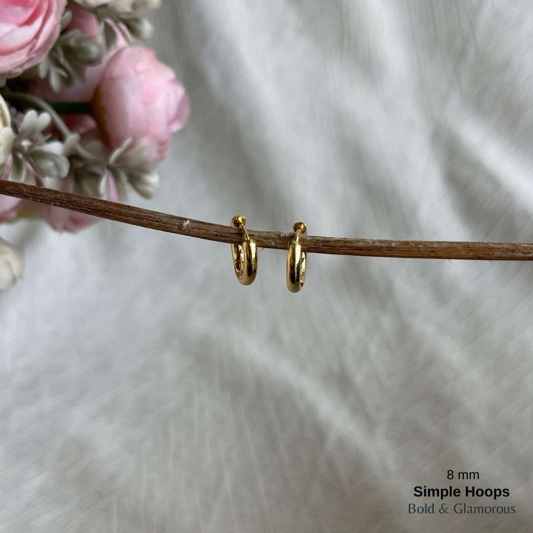 Simple Hoop Earring | 8mm | Gold