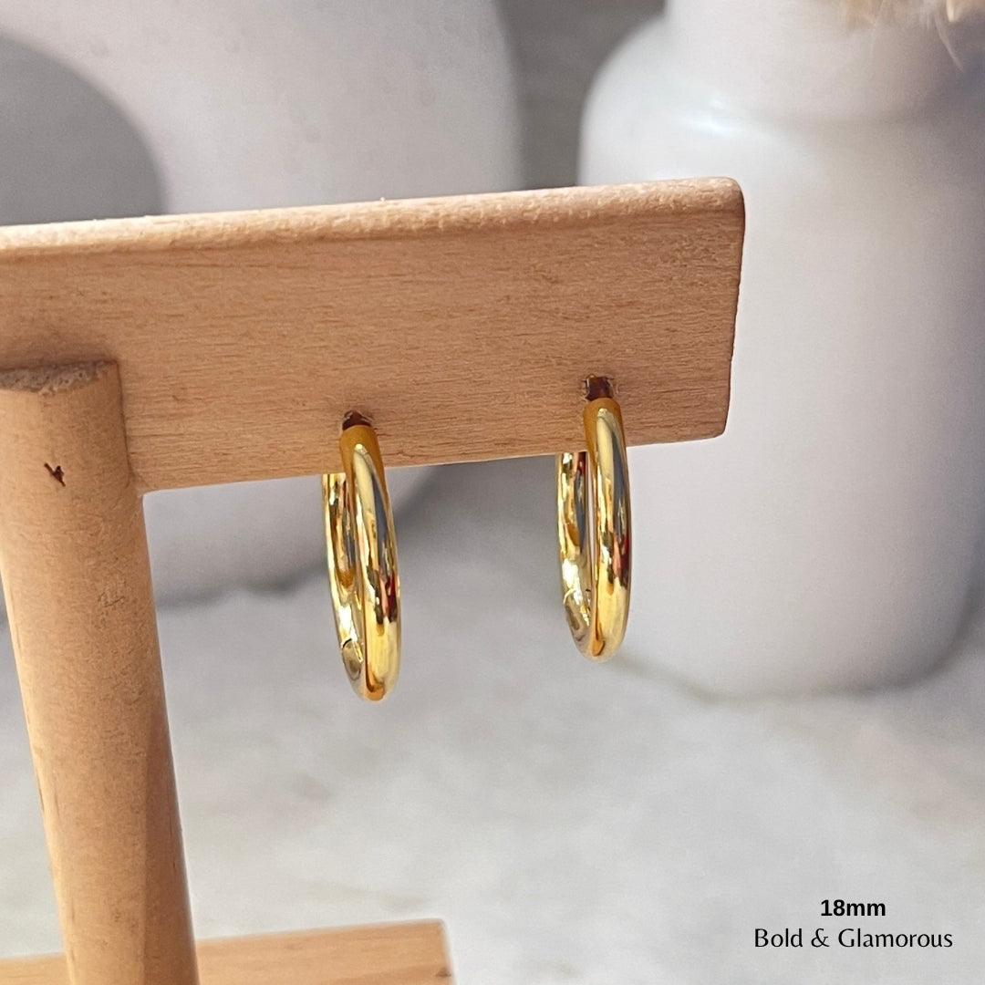 Simple Hoop Earring | 18mm | Gold
