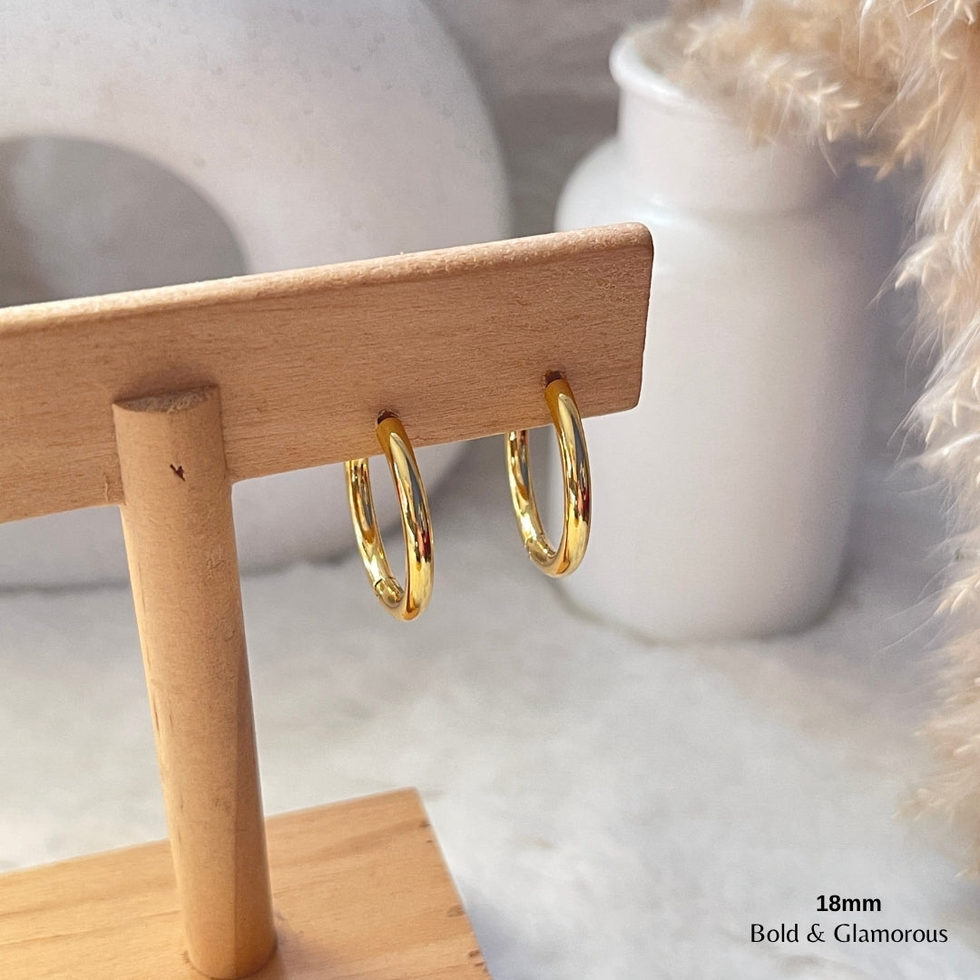 Simple Hoop Earring | 18mm | Gold