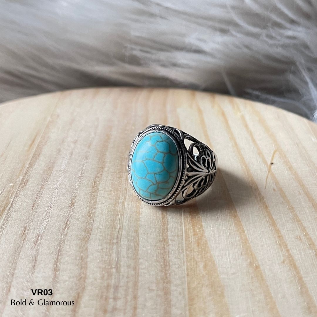 Vintage Ring | VR03 | Aqua Blue