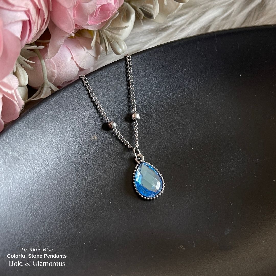 Stone Pendant | SP01 | Teardrop | Blue