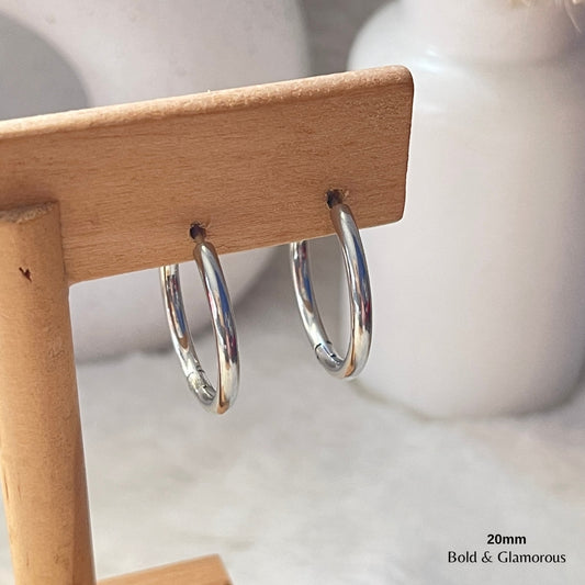 Simple Hoop Earring | 20mm | Silver