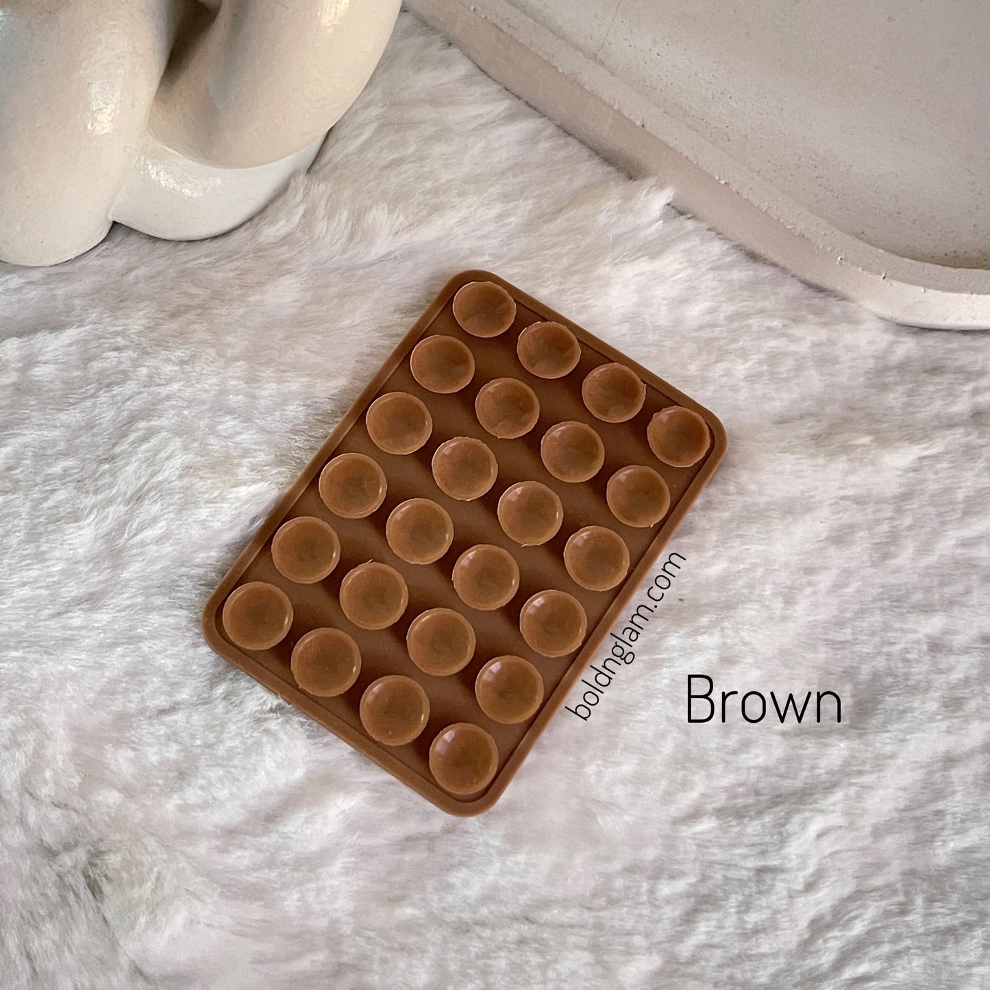 Double Sided Silicone Suction Pad | Brown