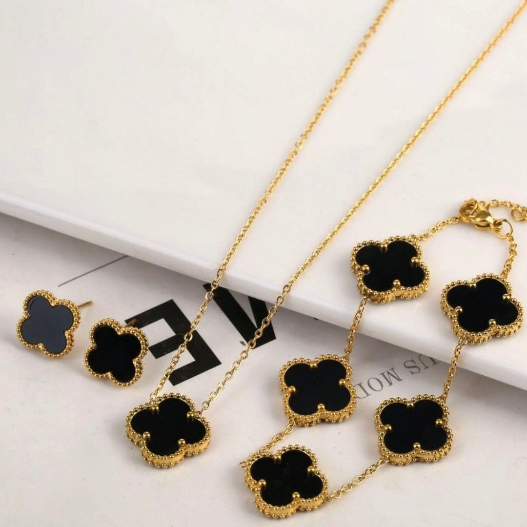 Clover Jewelry Set | Black