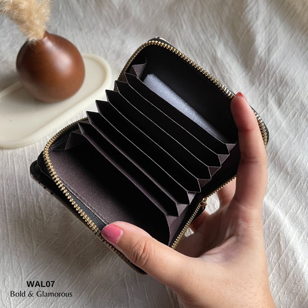 Letter Short Wallet | WAL07 | Black Beige