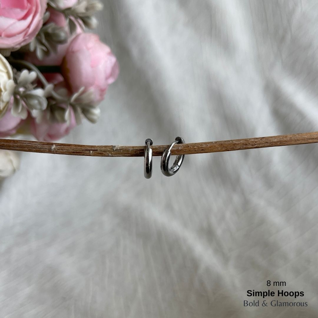 Simple Hoop Earring | 8mm | Silver