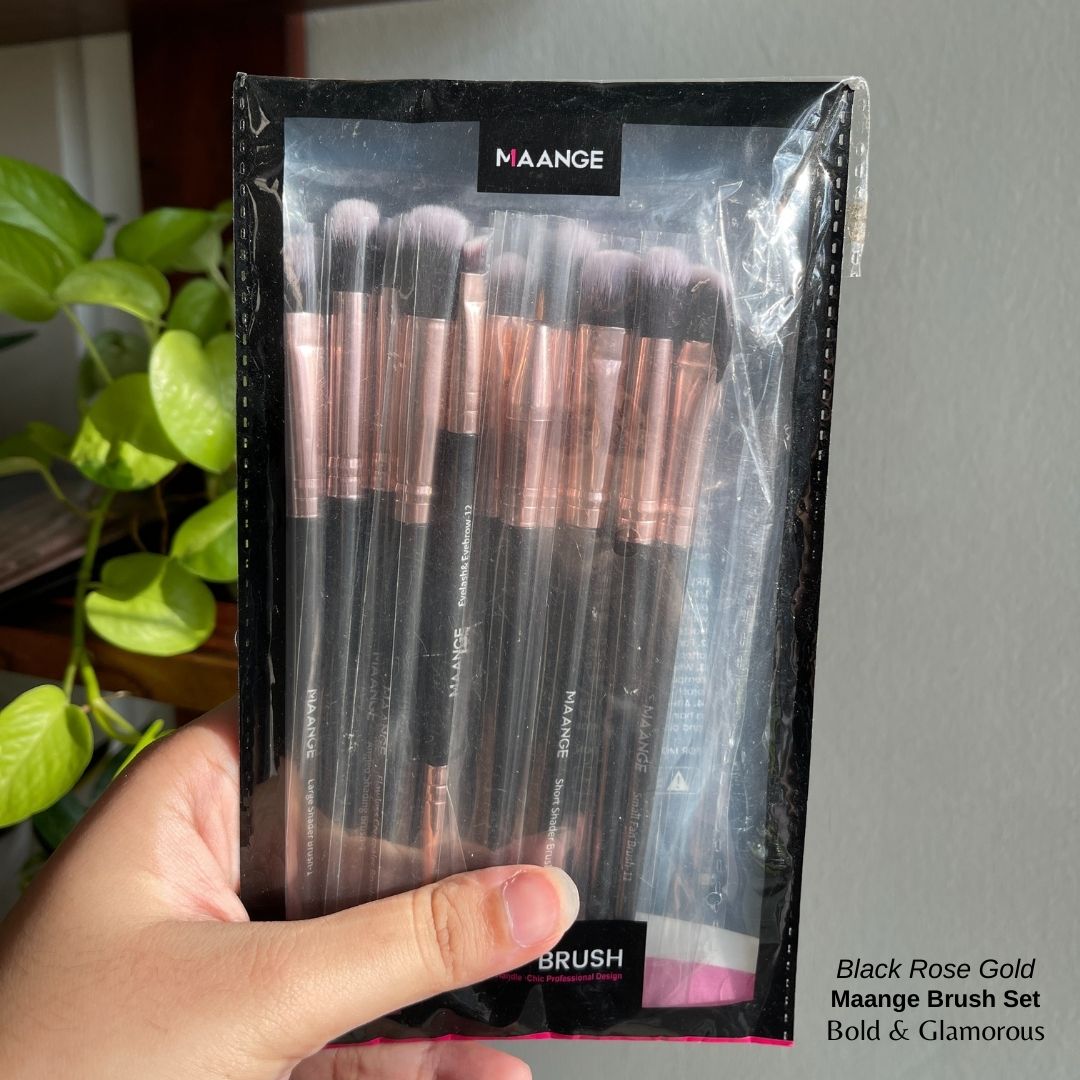 Maange 13PC Eye Brush Set | Black Rose Gold