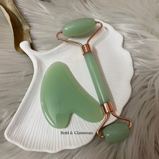 Complete Face Care Kit – Jade Roller, Gua Sha & Ice Roll | Green
