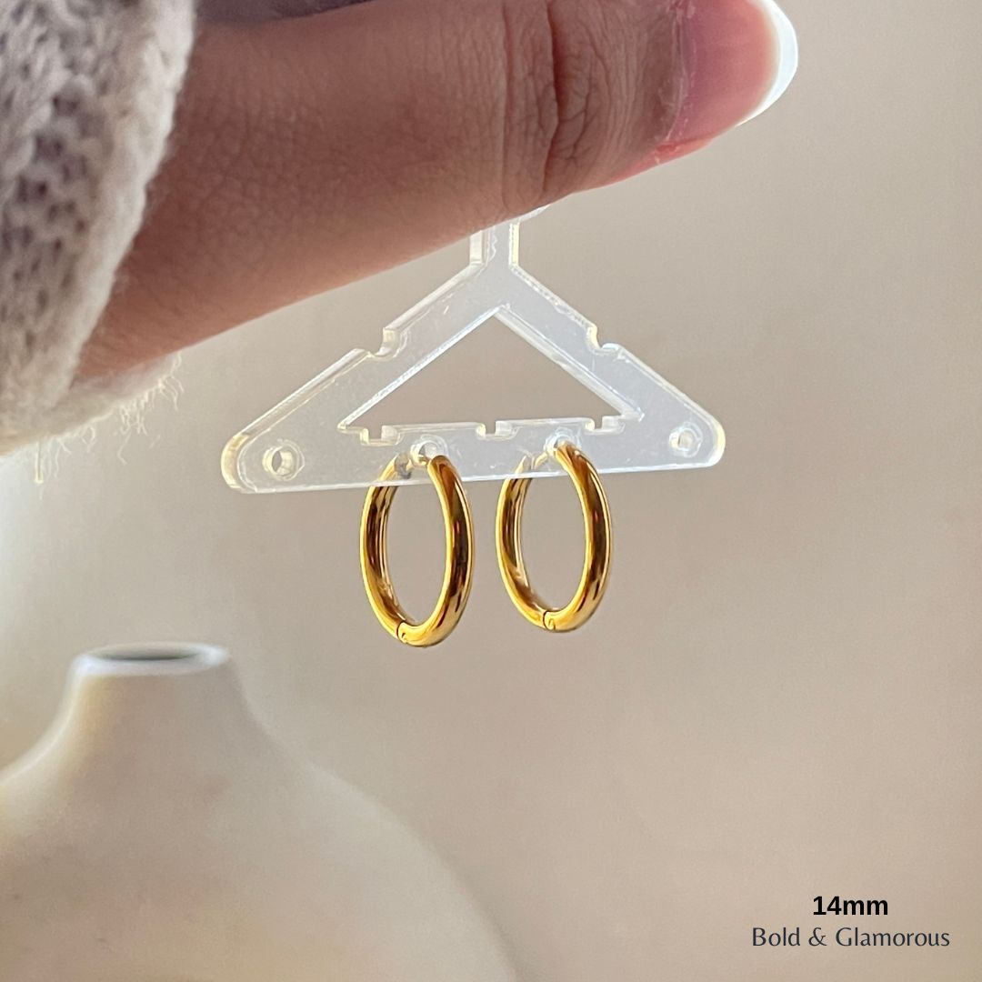 Simple Hoop Earring | 14mm | Gold