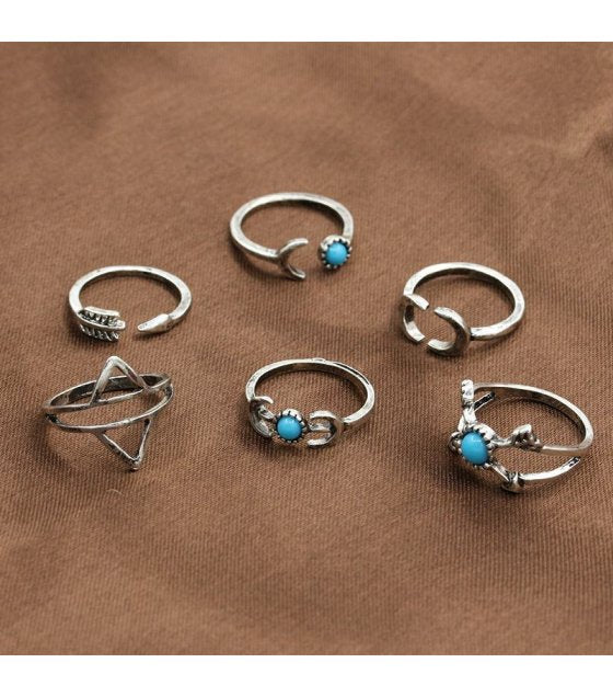 Finger Ring Set | RS017 | Silver Blue