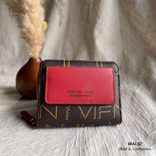 Letter Short Wallet | WAL07 | Red Brown