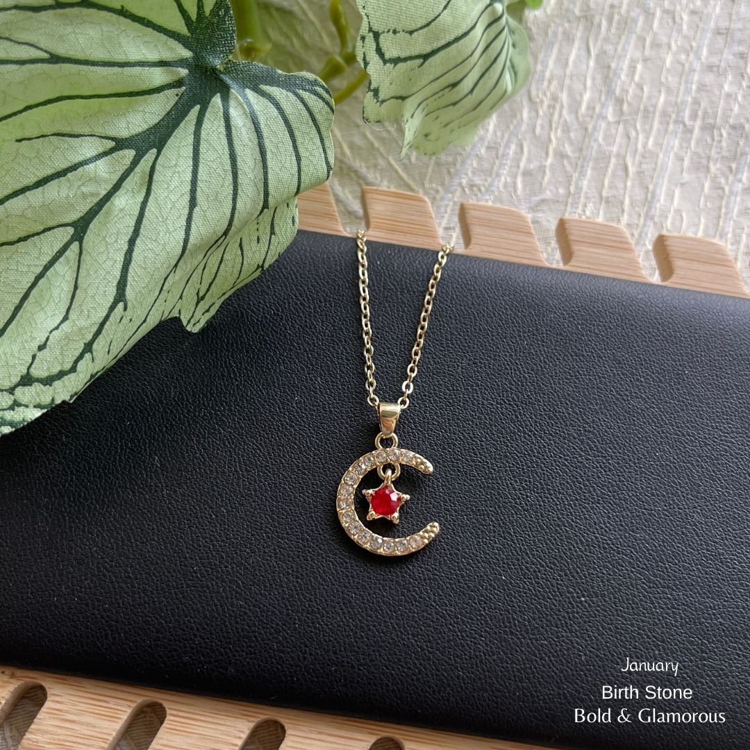Moon Birthstone Pendant | MBP01 | January