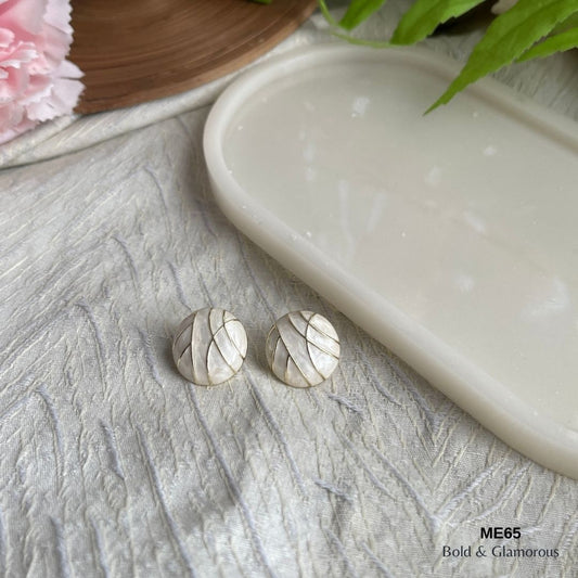 Stud Earring | ME65 | Bekka | White