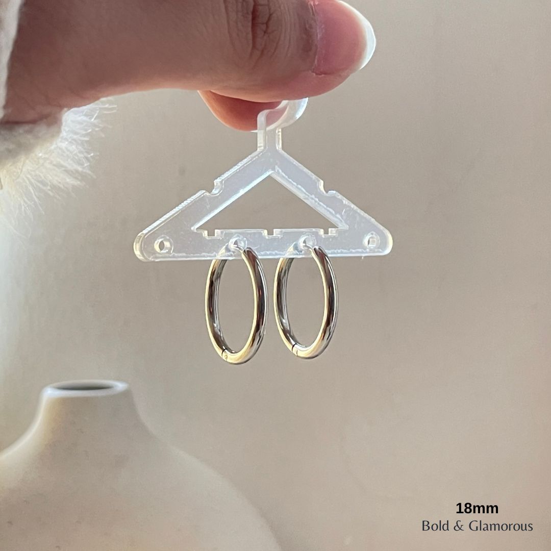 Simple Hoop Earring | 18mm | Silver