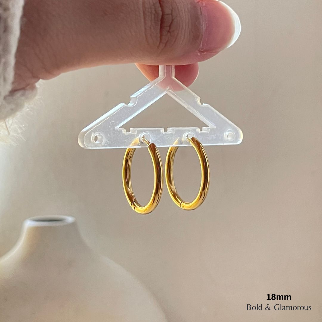 Simple Hoop Earring | 18mm | Gold