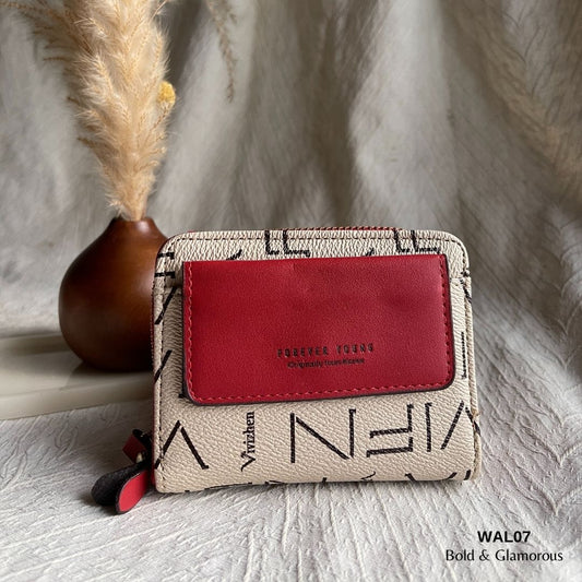 Letter Short Wallet | WAL07 | Red Beige