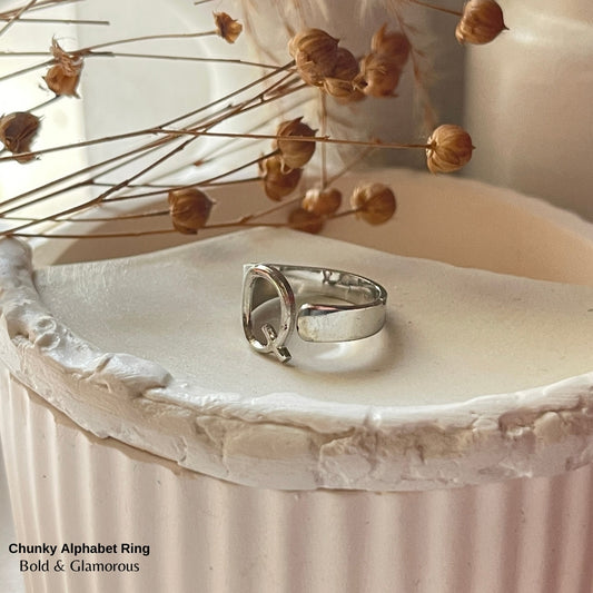 Chunky Alphabet Ring | Q | Silver