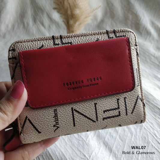 Letter Short Wallet | WAL07 | Red Beige