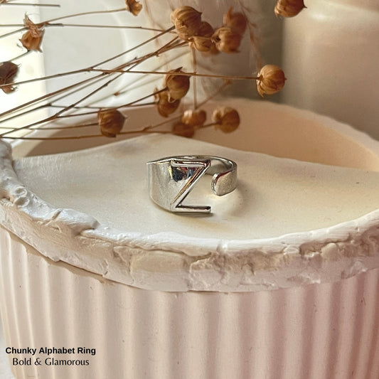Chunky Alphabet Ring | Z | Silver