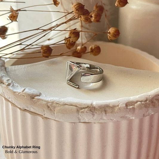 Chunky Alphabet Ring | Z | Silver