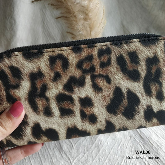 Bright Leather Wallet | WAL08 | Brown Leopard