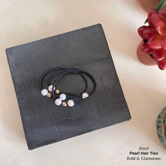 Pearl Hair Band 3 Layer | Black