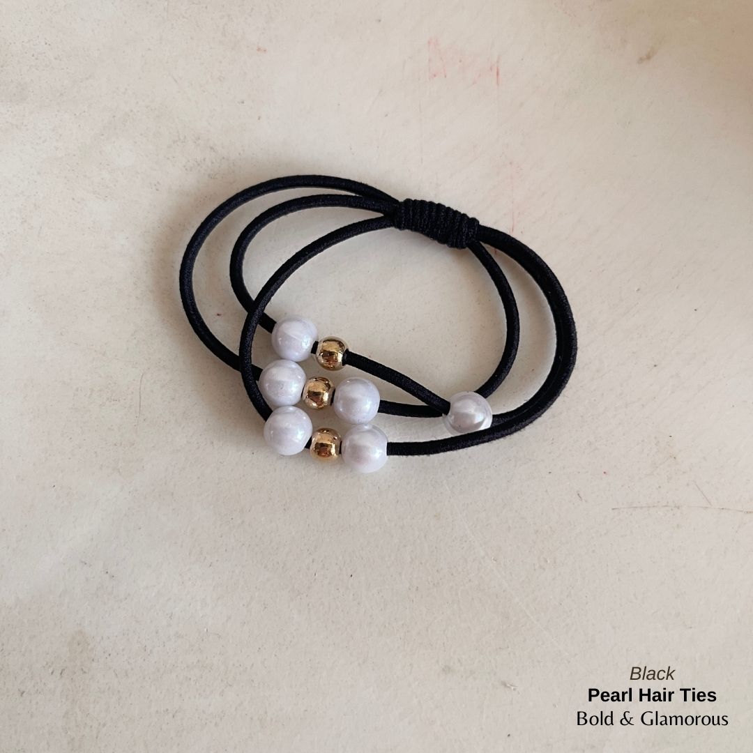 Pearl Hair Band 3 Layer | Black