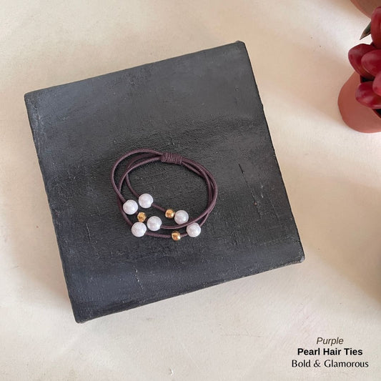 Pearl Hair Band 3 Layer | Brown