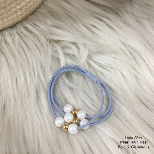 Pearl Hair Band 3 Layer | Light Blue