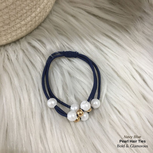 Pearl Hair Band 3 Layer | Navy Blue