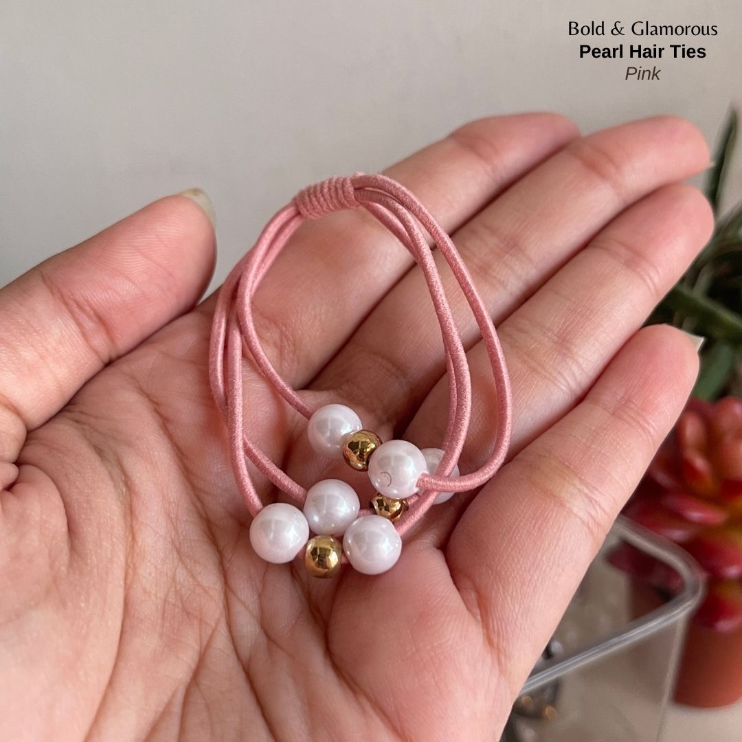 Pearl Hair Band 3 Layer | Pink