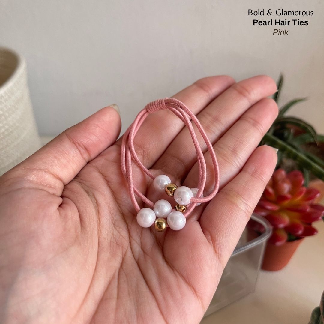 Pearl Hair Band 3 Layer | Pink